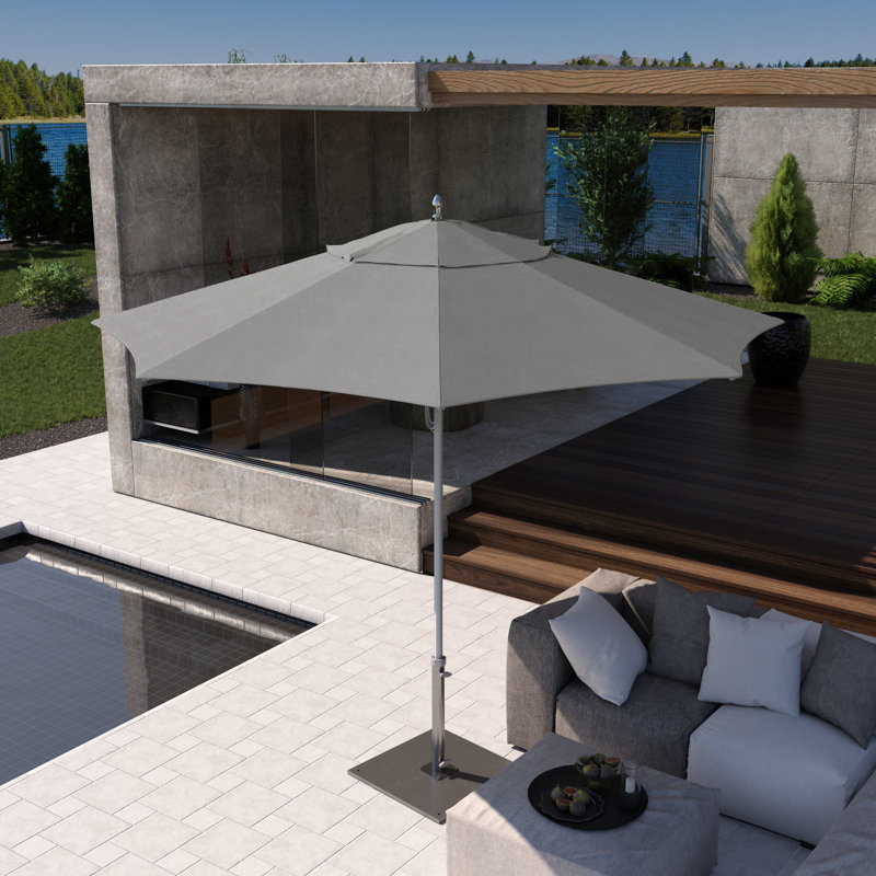 Parasol de marché 9 pi Caelo, Toile granit Sunbrella®