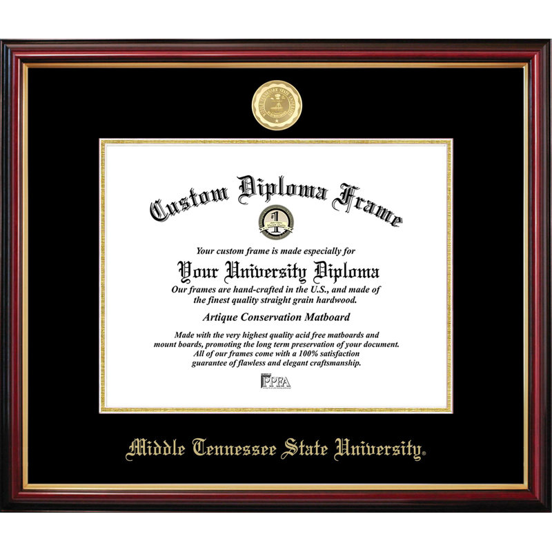 Cadre de cadre moyen Middle Tennessee, L 11 po x H 8,5 po, NCAA Middle Tennessee State