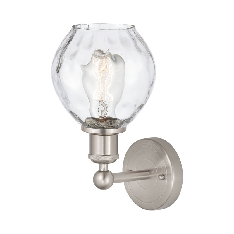 Applique murale à bras en acier 1 lumière Chalco, Nickel satiné brossé