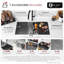 Élégant évier de cuisine à double cuve encastrable 36 po avec accessoires noirs Versa36