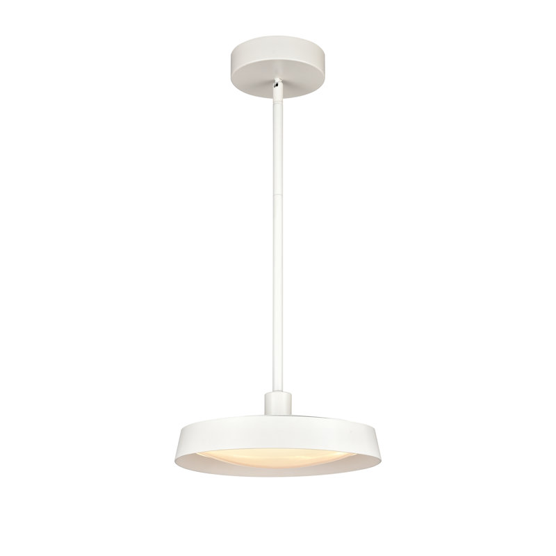 Luminaire suspendu DEL intégré de 11,75 po de large - blanc mat Nancy, H 4 po x l 11,75 po x P 11,75 po, 18 W