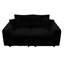 82,7 po, noir, canapé convertible en velours côtelé 3 places, confortable, coussins moelleux, structure en bois massif, assise facile à assembler 82,7 po de luxe avec repose-pieds assortis, matériau de soutien stable-77695340