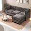 Canapé modulaire gris spacieux avec tissu chenille de qualité supérieure pour le salon moderne
