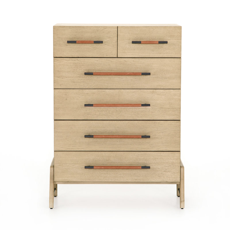 Rosedale 6 Drawer Tall Dresser-Oak Veneer, Yucca Oak
