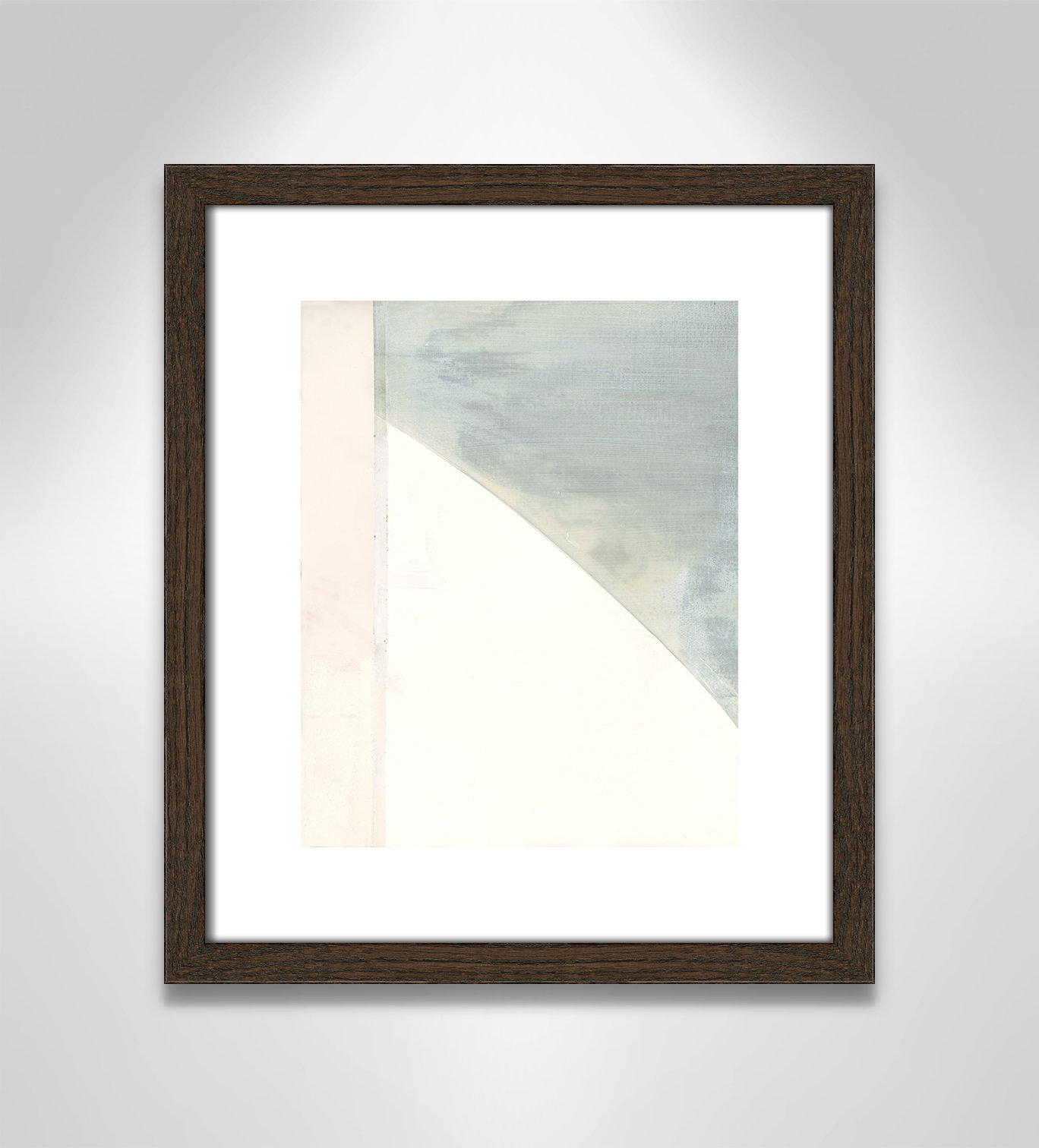 Alexandria "In Neutral I" Painting by Cartissi, Walnut Wood Framed Paper, 15" H x 13" W x 0.75" D