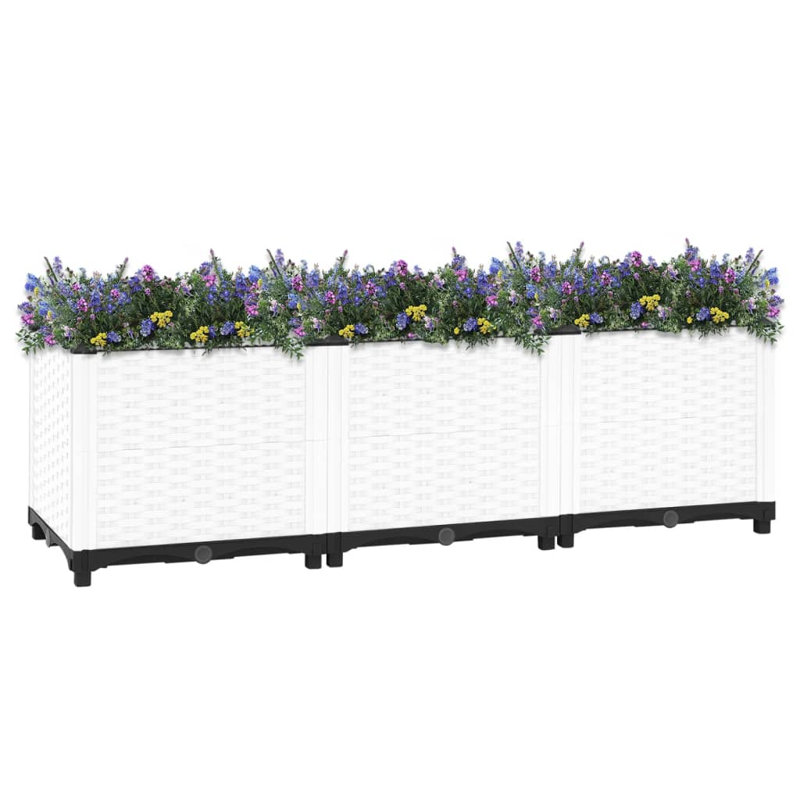 Ronks Planter, 23cm H x 80cm W x 40cm D, White