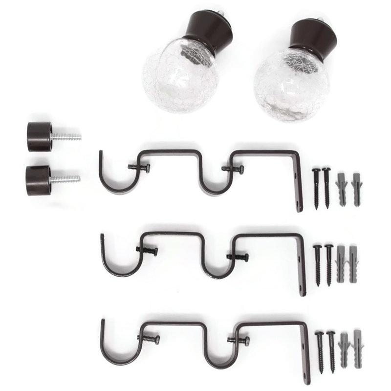Tringle à rideaux double Cotner, Bronze, H 1 po x l 120 po x P 1 po
