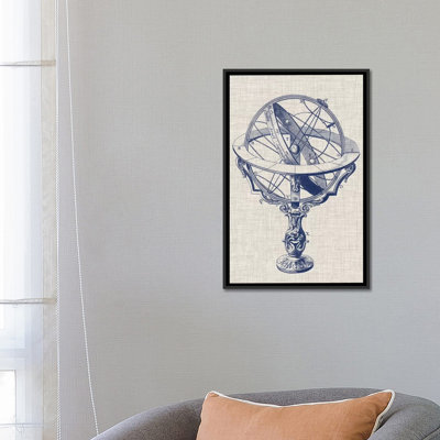 Sphère armillaire sur lin II par Vision Studio - Estampe numérique sur toile tendue avec châssis