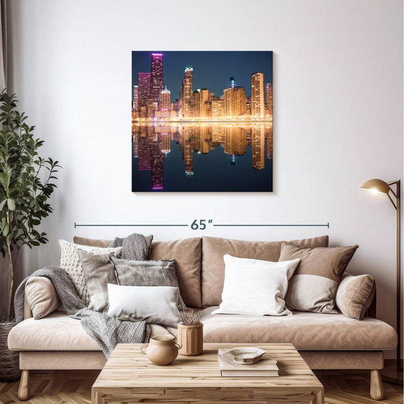 Nicci Chicago Golden Lights, H 36 po x l 36 po