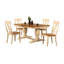  Ensemble de salle à manger 5 pièces rectangulaire en bois massif extensible de couleur crème et brun avec rallonge à levier 18 "(4 à 6 personnes)-803625320-803625323-803625322