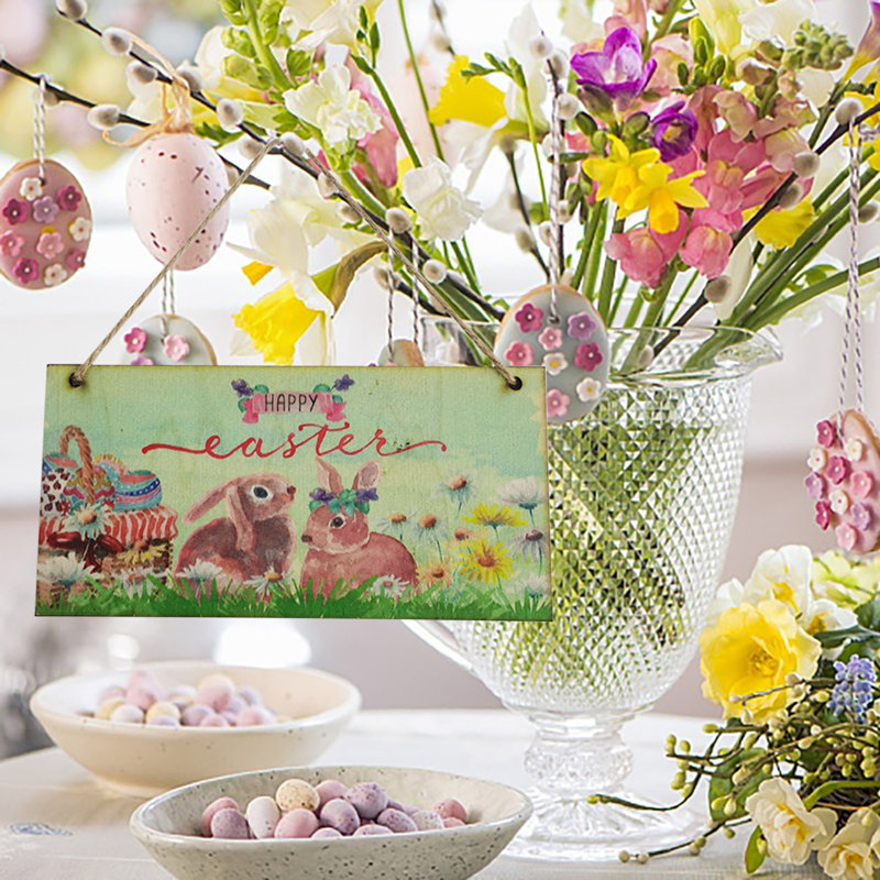 Easter Decorations Painted Wooden Pendant Home Decorations Ornaments