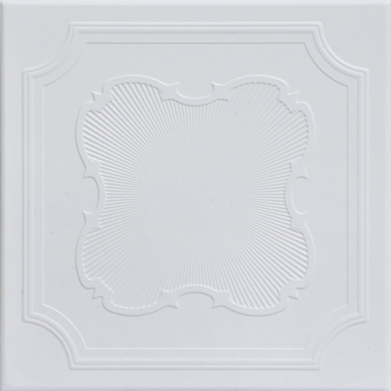 Carreau de plafond en polystyrène collé 1,6 pi x 1,6 pi Coronado, Blanc ultra pur - Satin (Behr)