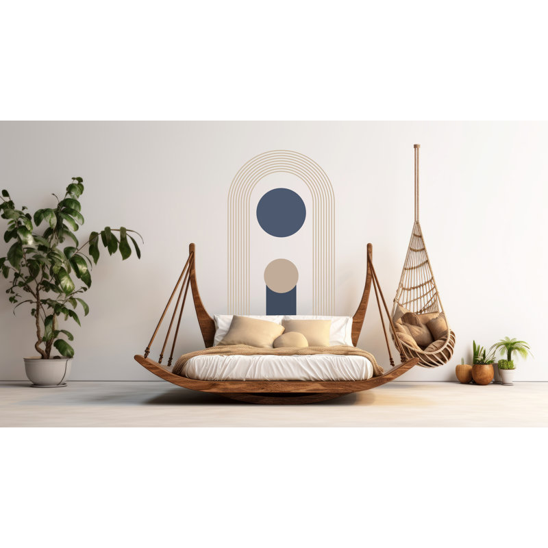Adhésif décoratif Boho, autocollant d'arche de lit, arc plein arc, milieu de siècle, adhésif mural Hedboard, autocollant mural arche, autocollant mural arche 130LU