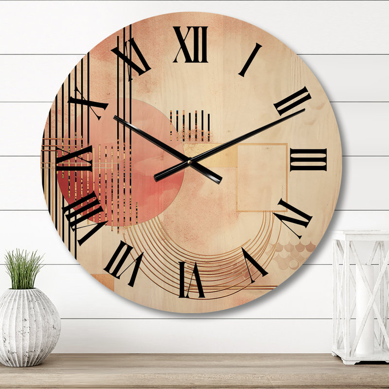 Horloge murale surdimensionnée en forme de lune de sang rouge III, Moyenne