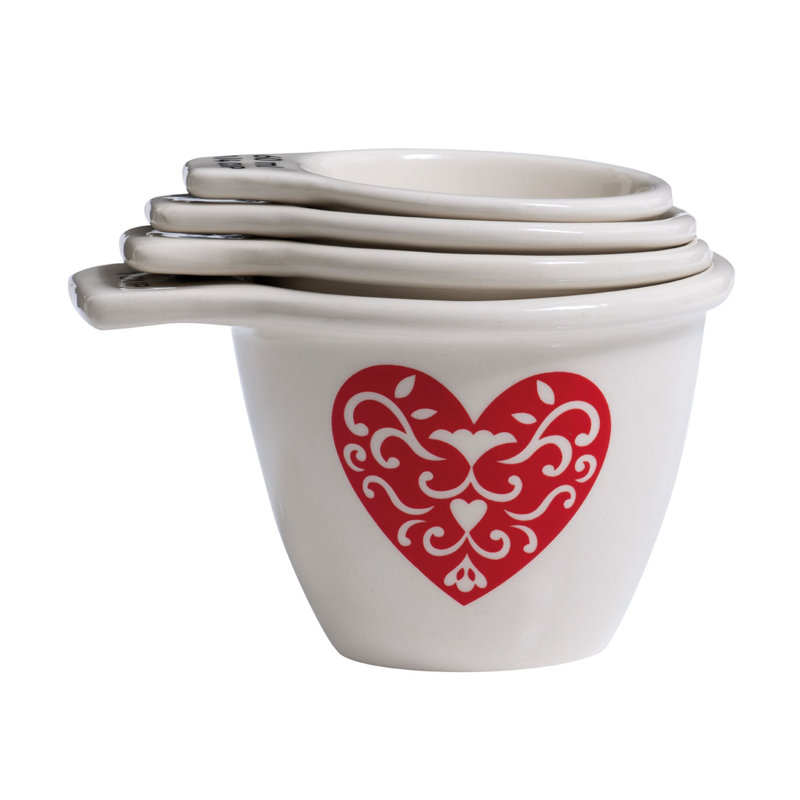 Heart 4-Piece Dolomite Measuring Cup Set