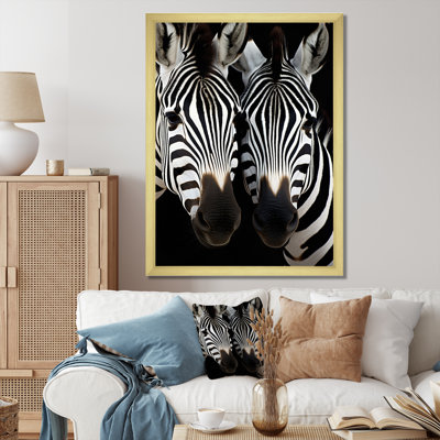 " Black And White Duo Zebra Portrait "