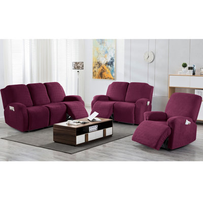 Couvre-fauteuil inclinable avec coussins élastiques pour enfants 3 pièces Wald
