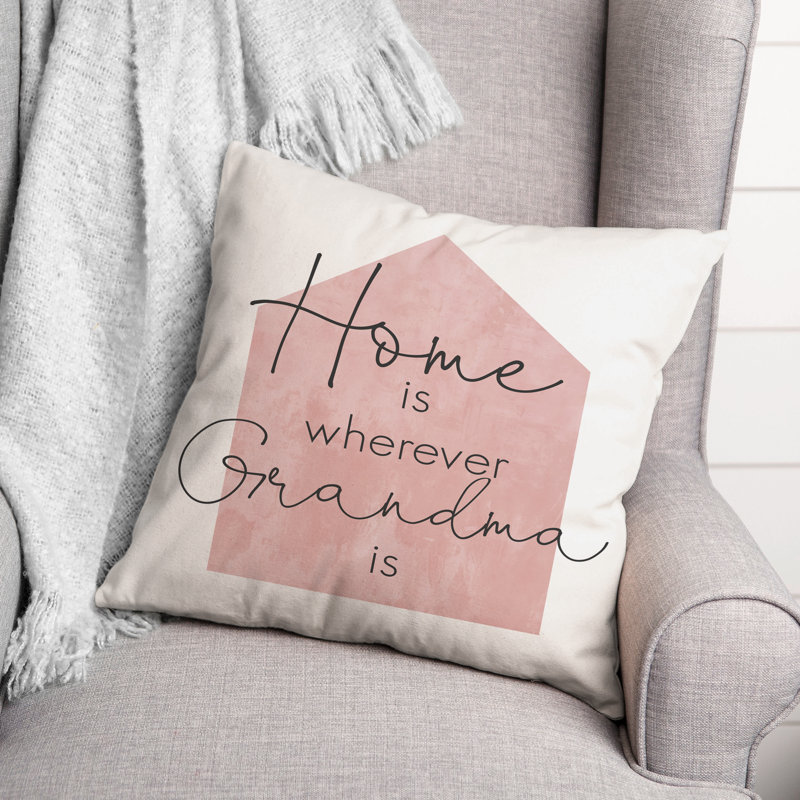  Housse et insert de coussin carré Home Is Partout Grandma Is