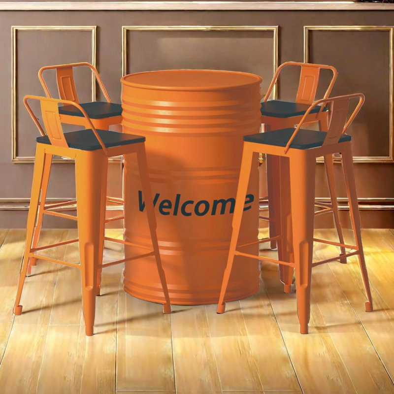 Kaiyel Pedestal Dining Set, 5, 41.4" H