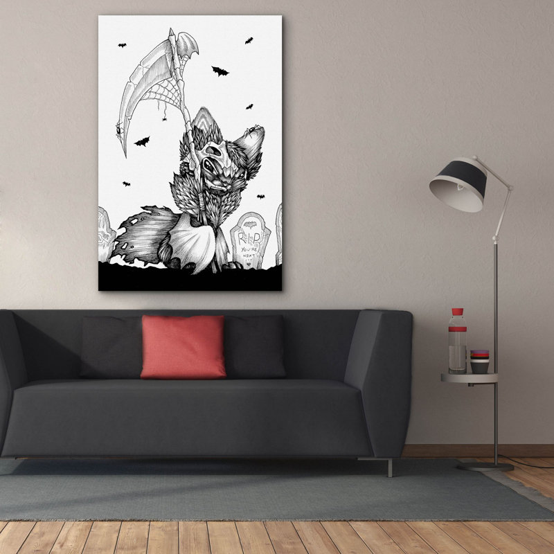«R.I.P» par Avery Multers, art mural sur toile, H 60 po x l 40 po x P 1,5 po