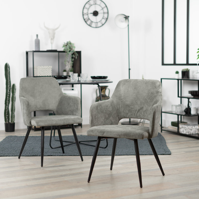Bovey 127cm H Upholstered Armchair, Grey