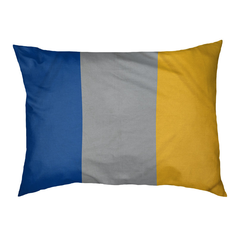 Oreiller rectangulaire New York, Moyen (L 30 po x l 40 po), Bleu royal / gris / or