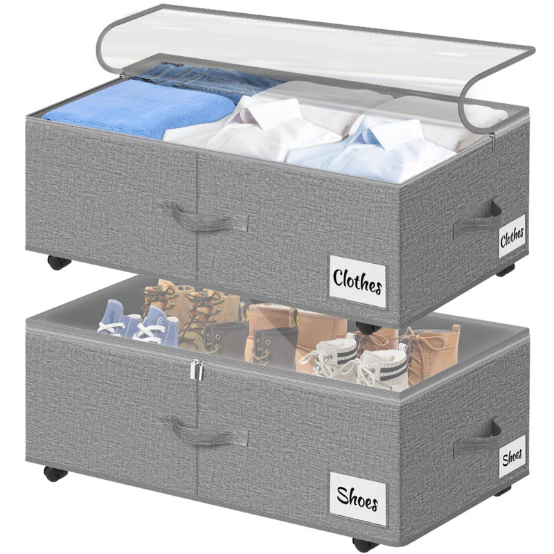 Beachcrest Home Fabric Underbed Storage, Black