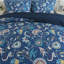 Ensemble de literie avec courtepointe réversible en tissu mélangé réversible bleu marine HoneiLife-125877154