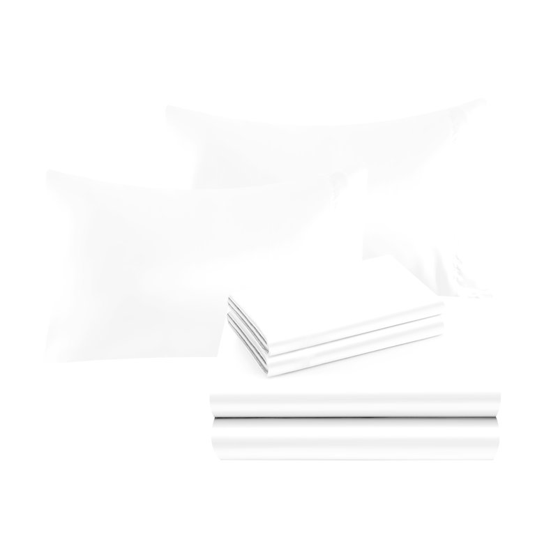 Elegant Comfort Luxurious 4-Piece Silky Satin Sheet Set, Skin And Hair Friendly, Wrinkle, Fade, Stain Resistant With Deep Pockets Fitted Sheet, Cooling Soft Satin Sheet Set