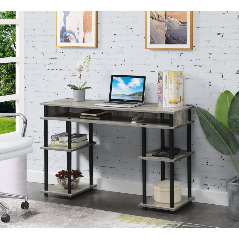 Bureau d'écriture avec tablettes sans outils Edwin, Noir