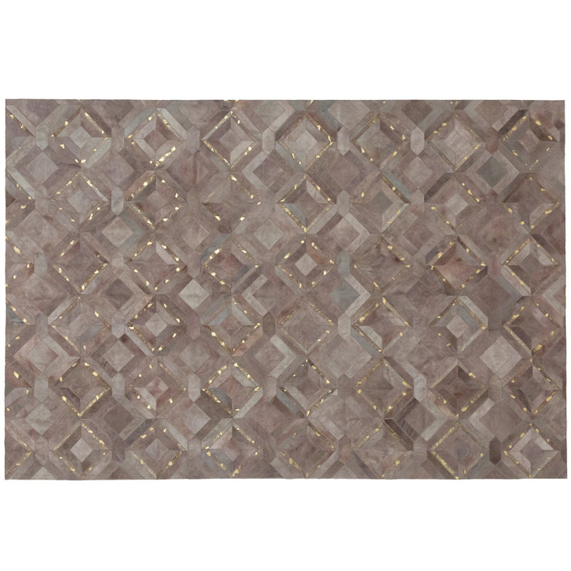 Art Hide Cowhide Area Rug in Gray And Gold, Rectangle 9' x 12'
