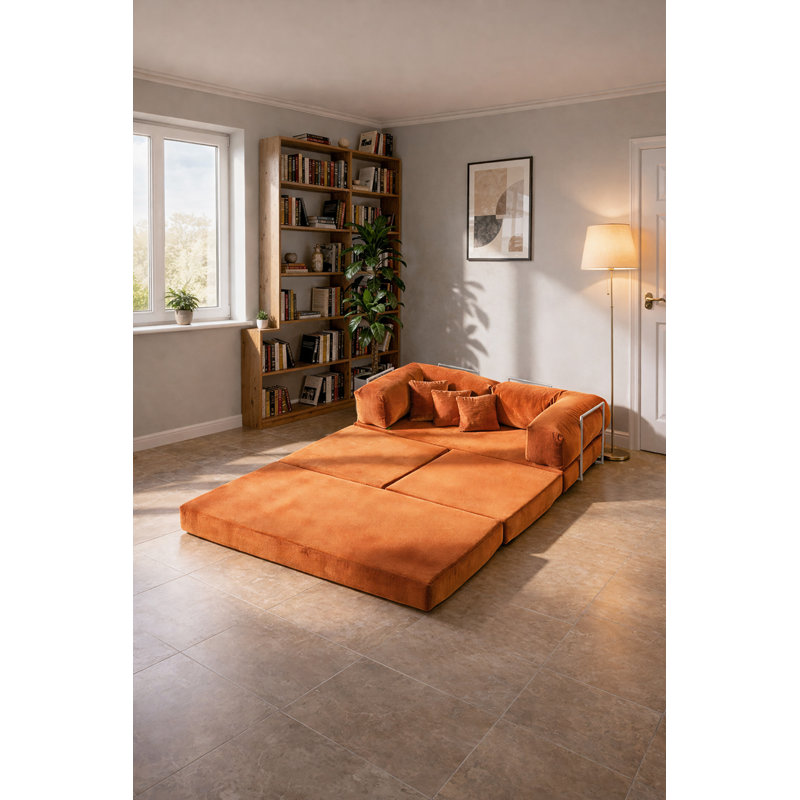 Canapé modulaire en velours Terracotta, Terra Cotta