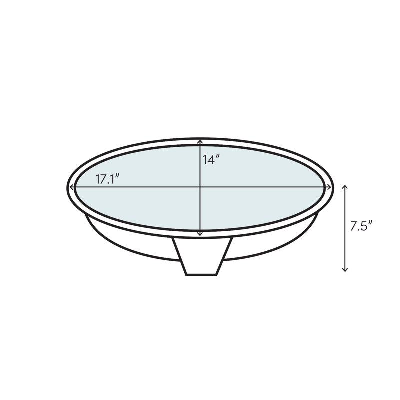 ANZZI Rhodes Series 14'' White Vitreous China Circular Bathroom Sink with Overflow