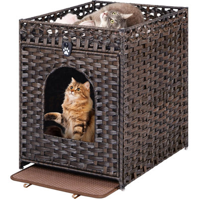 Enceinte pour chat cachée avec tapis de litière pour chat