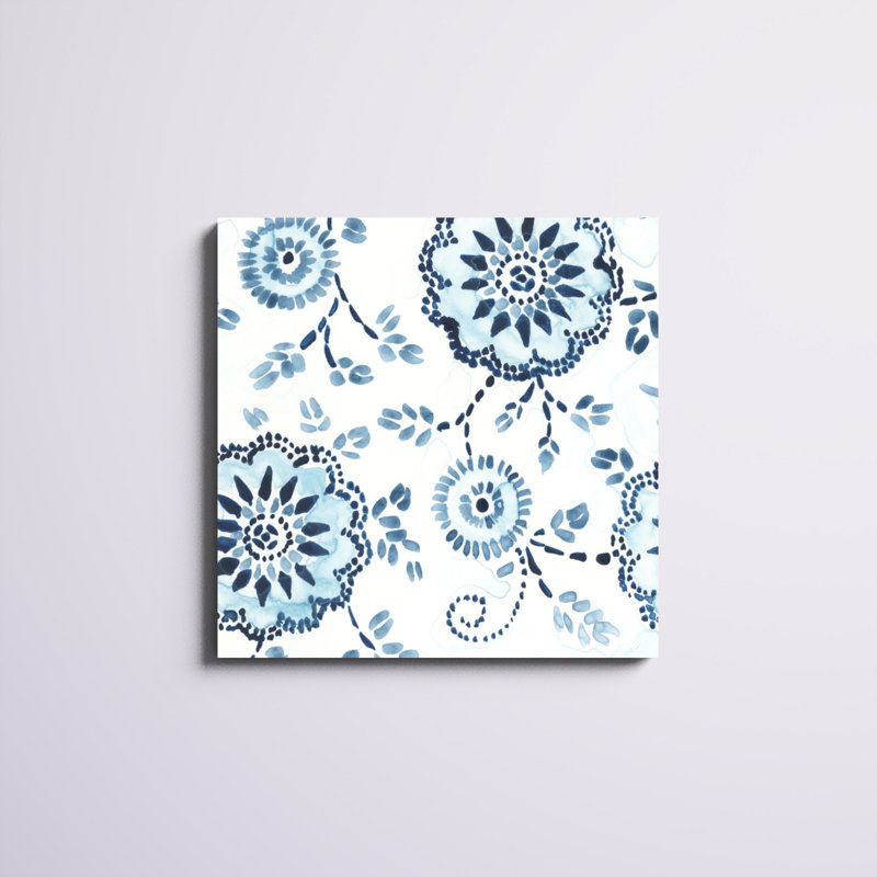 «Indigo Sampler II», peinture sur toile, H 30 po x l 30 po