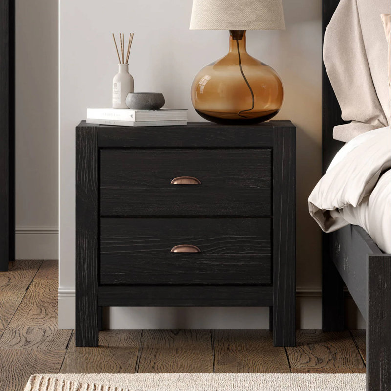 Montauk Two-Drawer Nightstand Set (2-Piece), Black