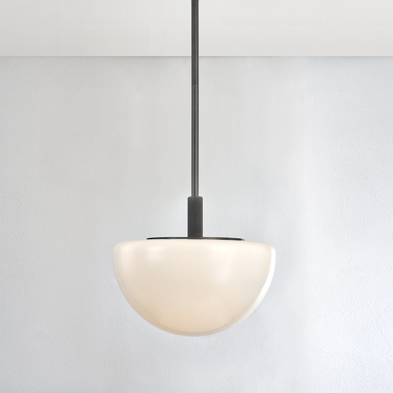 LETHBRIDGE 1 LIGHT PENDANT, 22" H x 19" W x 19" D, Aged Brass