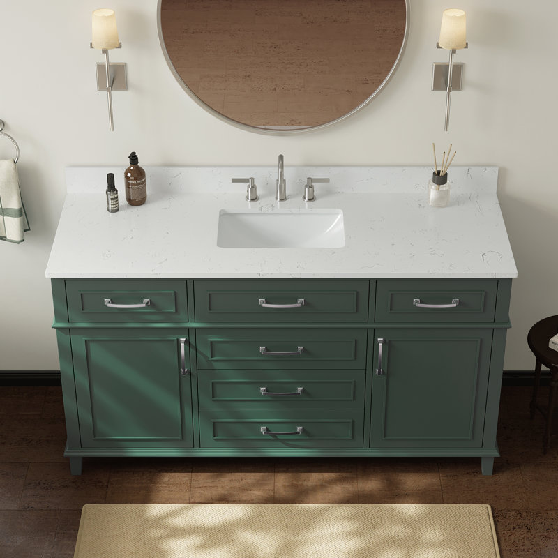 Ensemble de meuble-lavabo simple 60 po Abramowitz, 60", Green