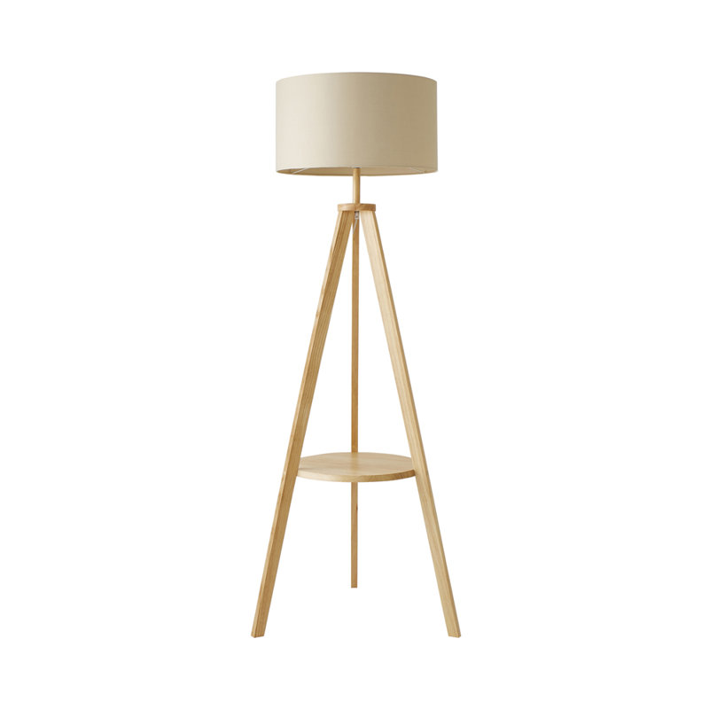 Ismay 149cm Tripod Floor Lamp, Yes, Biege, Light Brown