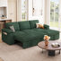 Canapé modulaire en forme de L avec lit escamotable, canapé-lit modulaire avec rangement, vert