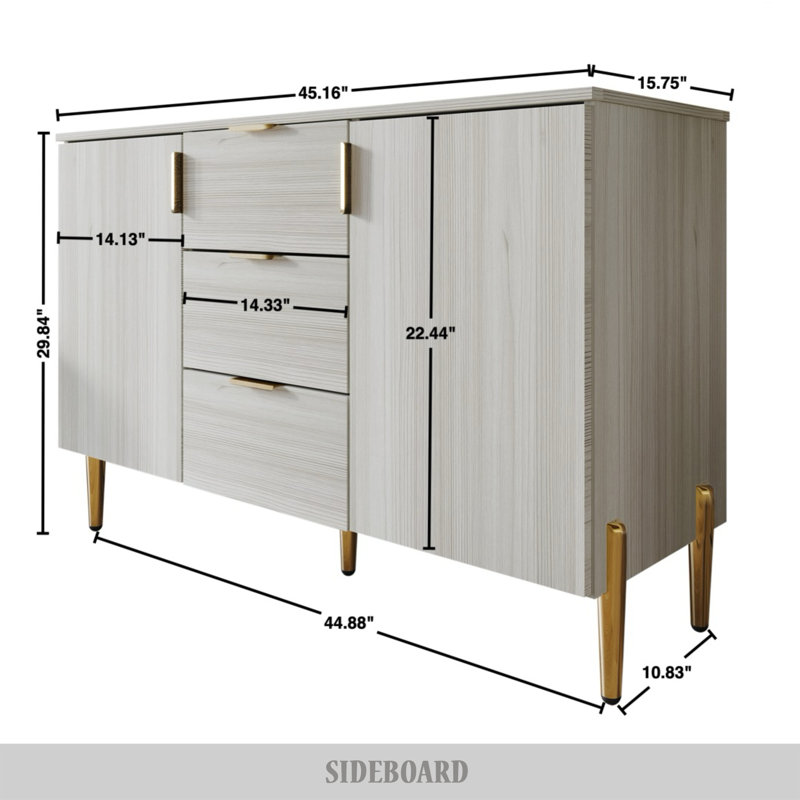 Tiegen 45.16'' Sideboard, Light Gray