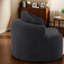 Canapé confortable à deux places en chenille noire, design rétro compact pour les appartements