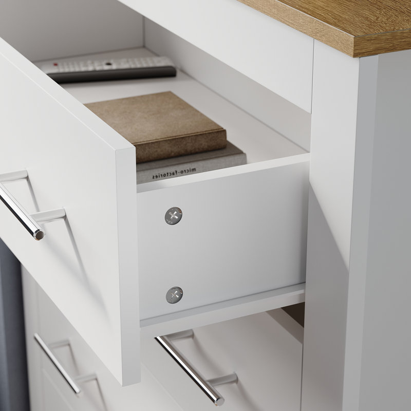 Sopheia 79cm W Manufactured Wood Bedside Table, White