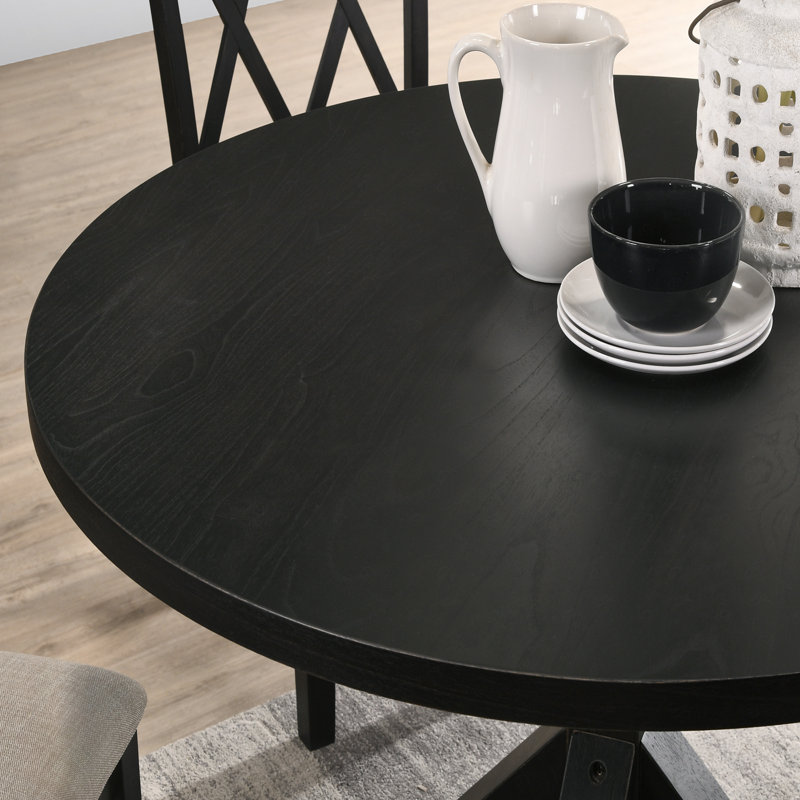 Table de salle à manger Windvale, Noir, H 31,5 po x l 48 po x P 48 po
