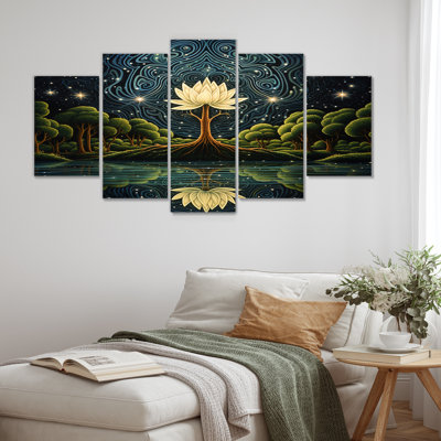 Kraemer - Lotus Wall Art For Living Room 5 Piece
