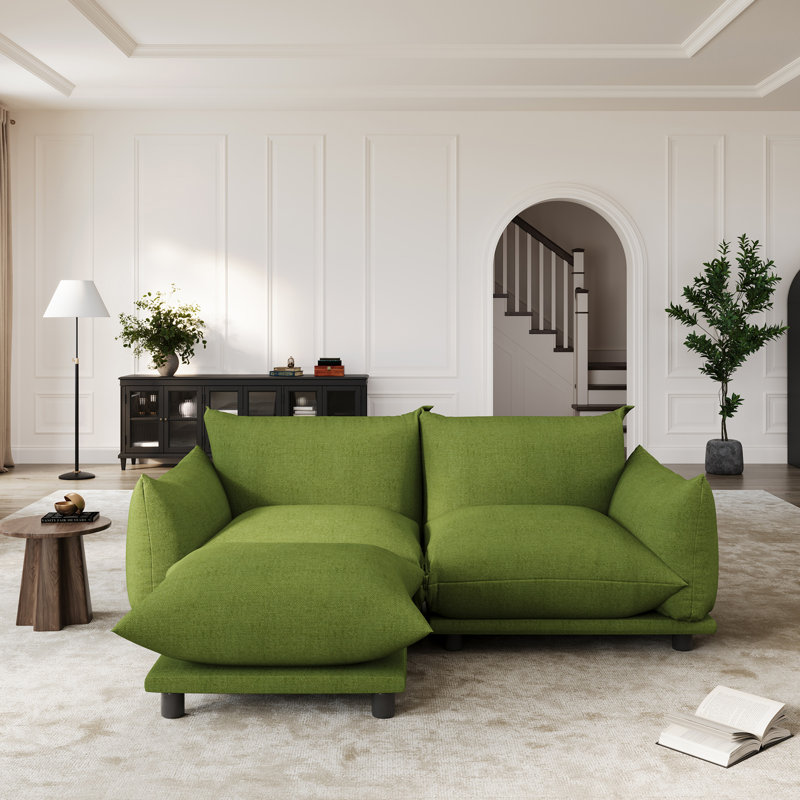 Canapé modulaire rembourré pour salon, Vert