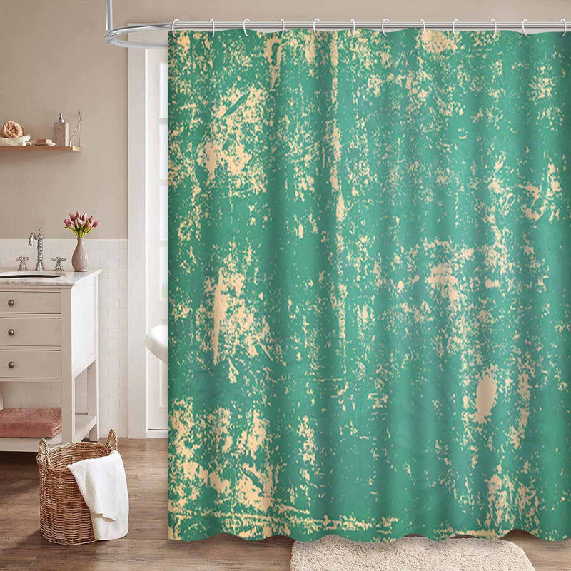 Rideau de douche rétro imperméable rétro en toile de parchemin rétro avec 12 crochets, L 72 po x l 78 po