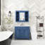 Meuble-lavabo sur pied simple 35,9 po avec plateau en résine et miroir Evoleht