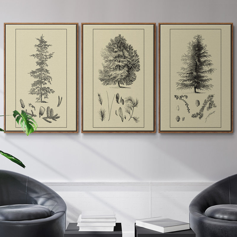 Arbor Study II 3 pièces, Argent, H 40 po x l 78 po