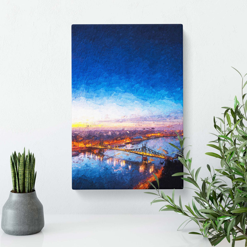 Budapest Skyline in Hungary in Abstract - Wrapped Canvas, 76 cm H x 50 cm W